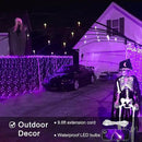 JMEXSUSS 300LED Purple Halloween Lights with Remote, Curtain Hanging Light Plug in, 8 Modes Purple String Lights for Bedroom Window Wall Party Backdrop Christmas Halloween Decorations by CozyNest Decor