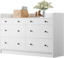 Cozy Castle Baby Dresser with 6 Drawers and Large Table Top, Multi-Functional Chest of Drawer, Drawer Dresser with Three-Sided High Rails for Nursery, Children's Room, Bedroom, White by TinyTreasures Baby Boutique