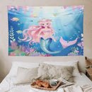 HZOHNAGO Mermaid Girls Tapestry Watercolor Mermaid Princess Pattern Printed Wall Tapestry Wall Hanging for Bedroom Living Room Dorm 60" W x 40" H by CozyNest Decor