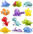 Hely Cancy Infant Bath Toys for 18 Months - No Hole Animal Bathtub Toys, Baby Bath Tub Toys by TinyTreasures Baby Boutique