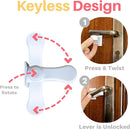 Inaya Child Proof Door Lever Lock - Door Handle Lock - 3M Adhesive - Minimalist Design - No Drilling Child Safety Door Handle Locks (3 Pack) by TinyTreasures Baby Boutique