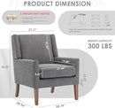 COLAMY Modern Wingback Living Room Chair Set of 2, Upholstered Fabric Accent Armchair, Single Sofa Chair with Lounge Seat and Wood Legs for Bedroom/Office/Reading Spaces, Gery by CozyNest Decor