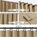 Joydeco White Blackout Curtains 96 Inches Long for Bedroom, Curtains 96 Inch Length 2 Panels Set, Room Darkening Curtains & Drapes for Living Room Window (W52 x L96 Inch, Beige) by TinyTreasures Baby Boutique