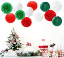 Red-Green White Party-Decorations Christmas Flowers Lanterns - 15PCS Italian Mexican Independence Day Paper Tissue Pom Poms Streamers,Mexico Italy Birthday Baby Shower Wedding Hanging Decor Hugfond by CozyNest Decor