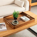 Wooden Serving Tray with Handles,Rustic Ottoman Tray for Kitchen Counter/Coffee Table/Living Room Decor,Versatile Tray for Party Picnic Barbecue by CozyNest Decor