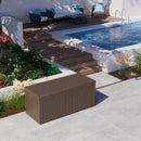 180 Pro Gallon Waterproof Outdoor Storage Bin Resin Deck Box for Patio, Poolside, and Garden, Lockable & UV-Resistant, Brown by CozyNest Decor
