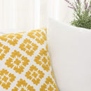 HWY 50 Mustard Yellow Decorative Throw Pillow Covers 18x18 Inch (1 Piece), Embroidered Cotton Farmhouse Cushion Cover Pillow Case for Sofa Couch Living Room Bed, Little Sunflower by CozyNest Decor