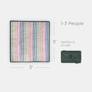 Little Unicorn 5'x5' Outdoor Family Picnic & Beach Blanket | Durable & Water-Resistant Fabric | Compact Fold & Easily Wipes Clean | Zipper Pocket (Chroma Rugby Stripe) by TinyTreasures Baby Boutique