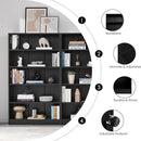 Bookshelf, Open Modern Bookshelf, 5 Shelf Bookcase with Freestanding Display Storage, Wooden Book Shelf for Bedroom, Living Room, Dinning Room, Office, 60 Inch, Black by CozyNest Decor