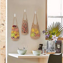 AARAINBOW Boho Wall Hanging Baskets for Kitchen Storage, Fruit Woven Wall Basket 9 Pcs, Hanging Vegetable and Onion Storage with 24 Hooks （Brown） by CozyNest Decor