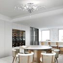 Ganeed Frozen Crystal Branch Close to Ceiling Light Chrome Silvery Vintage Chandelier with 5-Light Heads, Modern K9 Crystal Chandelier for Dining Room Living Room Bedroom Kitchen Over Table by CozyNest Decor