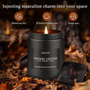 2 Pack Men Candles | Smoke & Vanilla + Vintage Leather - Scented Candles for Men - Masculines Candle - Soy Candle for Home Scented, Man Gifts, Black Jar - 7oz by CozyNest Decor