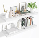 Floating Shelves Set of 2, 36 Inch Long Wooden Wall Shelves, 10 Inch Deep Wall Mounted Storage Shelf with Metal Brackets for Living Room, Bathroom, Bedroom and Kitchen, White by CozyNest Decor