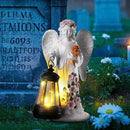 Solar Garden Decor - Angel Statues with Solar Lantern 8.7" Resin Angel Figurines Outdoor Waterproof Decorations for Yard Patio Lawn Porch Gardening Gift for Women Mother Girlfriend Wife by GreenHaven Gardens