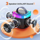 YLL Karaoke Machine for Adults Kids, Portable Bluetooth Karokee Speaker with 2 Wireless Microphones, Singing Karaoke Machine Built-in LED Lights for Birthday Gifts, Family Home Party(Space Gray) by TinyTreasures Baby Boutique
