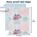 Tiny Twinkle Mess-Proof Waterproof Wet Dry Bag | 2-Pack Reusable Wet Bags for Swimsuits & Baby Clothes | Leakproof Wet Bag for Travel & Diaper Changes for Baby (Cotton Candy) by TinyTreasures Baby Boutique
