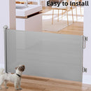 Cumbor 2-Pack Retractable Baby Gates for Stairs, 55" Wide Soft Mesh Pet Gate for Dogs with One Hand Opening, 34" Tall Toddler Gate with Top Lock for Bedroom, Doorways, Indoor/Outdoor, Gray by TinyTreasures Baby Boutique