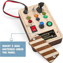 Joyreal Wooden Montessori Busy Board, Toddler Sensory Toys, LED Light Switch, Travel Toys for 2+ Year Old Boy by TinyTreasures Baby Boutique