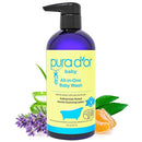 PURA D'OR 16 Oz All-in-One Calming Baby Wash & Shampoo For Hair & Entire Body, Tear Free, Sulfate Free, Natural Aloe Vera, USDA Biobased Gentle Formula by TinyTreasures Baby Boutique