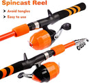PROBEROS Kids Fishing Pole - Portable Telescopic Fishing Rod and Reel Combo Kit - Spincast Fishing Reel Casting Rods with Lures Lines Tackle Box and Bag for Boys Girls Youth Fishing by TinyTreasures Baby Boutique