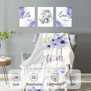 Personalized Baby Crib Bedding Set for Baby Girls, Purple Flower Pattern Elephant Theme Custom Name Baby Crib Sets 5-Pcs, Toddler Double Layer Blanket Fitted Sheets Changing Pad Cover Rug Wall Art Set by TinyTreasures Baby Boutique