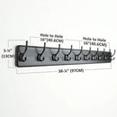 Dseap Wall Mounted Coat Rack: 38-1/4" Long, Patented, Heavy-Duty, 10-Double-Hooks Wooden Hanger Rail for Winter Coats, Hats, Jackets, Clothing - Black, Pack of 2 by CozyNest Decor