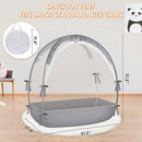 Crib Tent to Keep Baby from Climbing Out - Crib Net to Keep Baby in - Pop Up Breathable Cribs Cover - Canopy with Upgrade Strong Mesh and Durable Zipper (Grey, Lager) by TinyTreasures Baby Boutique