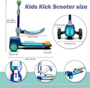 Unbreakable & Never Fall Down 2-in-1 Scooters Kids 3 Wheel Kick Scooter for Boys Girls Ages 3-8, Adjustable Height & Seat, Widened Non-Slip Deck, More Safer for Beginner Toddlers by TinyTreasures Baby Boutique
