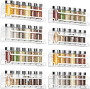 LUCYCAZ 8 Pack Wall Mounted Spice Rack with 16 Hooks, Spice Organizer Shelf for Stove Cabinet Pantry Door,Screw or Adhesive Spice Shelf Hanging Wall Spice Rack in Kitchen and RV (White, 8 PACK) by CozyNest Decor