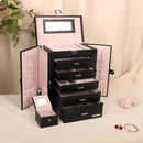 6 Tier Jewelry Box, Jewelry Case with 5 Drawers, Large Storage Capacity, with Mirror, Lockable, Jewelry Storage Organizer, Gift for Loved Ones by TinyTreasures Baby Boutique