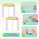 PAXCOO 2 Rolls Elastic String for Bracelets, Stretch Magic Elastic String Bead Cord Jewelry Thread for Bracelet, Necklaces, Clay Beads, Pony Beads (White) by TinyTreasures Baby Boutique