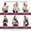 Momcozy Baby Carrier with Hip Seat, 2-in-1 Forward-Facing Carry for Active Babies, Detachable Hands-Free Infant Carrier up to 44lbs, All Seasons Toddler Carrier Fits Waist Sizes up to 45 Inches, Black by TinyTreasures Baby Boutique