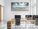 Framed Tropical Beach Wall Art - Ocean Waves Canvas Pictures Coastal Blue Sky and Sea Print Seaside Palm Tree Leaves Scene Painting Artwork Living Room Bedroom Office Home Decor 29" x 58" by CozyNest Decor