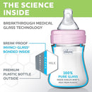 Chicco Duo 5oz. Hybrid Baby Bottle with Invinci-Glass Inside and Plastic Outside | Dishwasher, Bottle Warmer, and Electric Sterilizer Safe | Intui-Latch Nipple | Clear/Grey, 2pk by TinyTreasures Baby Boutique