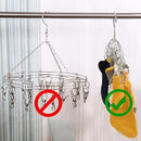 Toplife Clothes Hanger with 10 Clips, Stainless Steel, Windproof, for Drying Socks, Bras, Underwears, Baby Clothes, Hats, Scarfs, Towels, Pants and Gloves, Set of 4 by TinyTreasures Baby Boutique