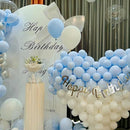 140pcs Makani Blue Round Balloons Different Sizes 18 12 10 5 Inch Latex Balloons for Arch Decoration Party Balloon Kit for Graduation Birthday Party Wedding Balloon Baby Shower Decoration by TinyTreasures Baby Boutique