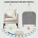 Barrel Accent Chair Set of 2 with Back Pillow, Large Upholstered Armchair with Solid Wood Legs Modern Reading Chairs for Living Room Bedroom