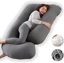 Pregnancy Pillow, Full Body Maternity Pillow 57 inch, with Removable Washable Cover - Support for Legs, Back, Neck, Shoulder, HIPS, Belly for Pregnent Women, Jersey Knit Cotton (Dark Grey) by TinyTreasures Baby Boutique