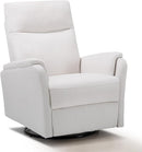 COLAMY Swivel Recliner Chair with Footrest, Rocker Glider Chair High Back with Double-Layer Cushion, Rocker Recliner for Nursery & Living Room, Bedroom, White by TinyTreasures Baby Boutique