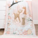 The Peanutshell 3 Piece Baby Crib Bedding Set for Girls - Newborn, Infant & Toddler Nursery Bed Set Decor with Fitted Crib Sheet, Dust Ruffle Comforter - Fairytale Forest by TinyTreasures Baby Boutique