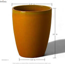 Emissary Home and Garden Bullet 11.5 in. Bright Orange Ceramic Round Planter (11.5 in. L x 11.5 in. W x 14 in. H) with Drainage Hole by CozyNest Decor