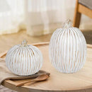 2Pcs Halloween Pumpkin Artificial Resin Pumpkins Decor for Mantel Harvest Autumn Tabletop Decoration Gold Fall Pumpkin Decorations Thanksgiving Table Centerpieces (Set B, ONE Size) by CozyNest Decor