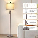 Modern Floor Lamp Adjustable Height Standing Lamp Tall Lamp with 3 Color Temperatures Floor Lamps for Living Room Bedroom Office Beige Shade Bulb Included-Brown by CozyNest Decor