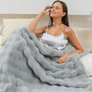 UKELER Ultra Soft Throw Blanket Grey Fluffy Blankets & Throws Faux Fur Blanket for Couch, Bed, Sofa Cozy Plush Warm Thick Velvet Blanket for Women, Men 50''x60'' by CozyNest Decor