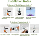 Ceiling Swag Hook Sets - Heavy Duty Hooks with Mounting Hardware for Hanging Plant, Ceiling or Extender Chains - Easy Install with Screws/Brackets (10 pcs - Black) by GreenHaven Gardens