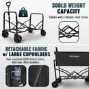 Large Collapsible Wagon Foldable for Beach, Yard, Grocery, Park, 34" x 18" Inner Storage. 300lb Heavy Duty Folding Utility Wagon on Big Wheels for Sand, Durable w/Cupholders by GreenHaven Gardens