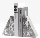 Marble Bookends for Heavy Books, Decorative Bookends for Shelves, Durable and Heavy-Duty Book End for Hardback Book & CDS, Unique Book Stopper & Holder, Gris Lido, Set of 2 by CozyNest Decor