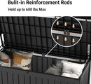 Mars Villa 119 Gallon Outdoor Storage Box Waterproof, Large Resin Deck Box for Pool Supplies Storage, Outdoor Patio Furniture Cushions, with Hydraulic Hinge, UV-Resistant and Weatherproof, Black by CozyNest Decor