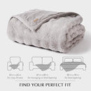 EVERGRACE Ultra Soft Luxury Fluffy Ridgeline Faux Rabbit Fur Throw Blanket, Thick Warm Fuzzy Blankets for Winter, Cozy Plush Reversible Blanket for Couch, Bed, Sofa, Taupe, 80x90 Inches, 870 GSM by CozyNest Decor