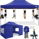 COBIZI 10x15 Pop up Canopy Heavy Duty Tent with 4 sidewalls Commercial Outdoor Canopy Event Tents All Season Wind & Waterproof Gazebo with Carry Bag, Dark Blue(Frame Thickened) by GreenHaven Gardens